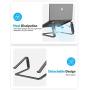 OMOTON Adjustable Laptop Stand for Desk, [Upgrade Version] 3-Level Height Laptop Holder Riser, Detachable Sturdy Aluminum Notebook Stand, for MacBook Pro and All 11-16 inches Laptops, Black