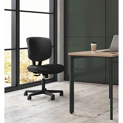 HON Volt Leather Task Chair - Computer Chair for Office Desk, Black (H5703)