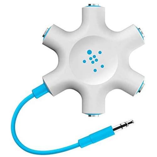 Belkin RockStar 5-Jack Multi Headphone Audio Splitter (Blue) (F8Z274btBLU)