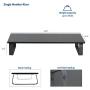 VIVO Black 24 inch Monitor Riser - Wood & Steel Desktop Stand, Screen, Keyboard, Laptop, Small TV Ergonomic Desk and Tabletop Organizer STAND-V000D
