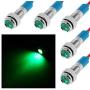 FICBOX 5Pcs LED Indicator Light 6MM 12V Metal Waterproof Signal Lamp with Wire for Car Truck Boat (Green)