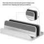 JARLINK (Upgraded Version) Vertical Laptop Stand, Desktop Stand Adjustable Laptop Holder (up to 17.3 inches) Compatible with MacBook Pro/Air, Microsoft Surface, Lenovo (Silver)