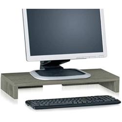 Way Basics TV PC Desktop Modern Computer Monitor Stand Screen Riser (Tool-Free Assembly and Uniquely Crafted from Sustainable Non Toxic zBoard Paperboard), Grey