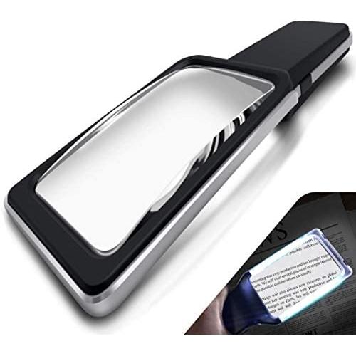 3X Large Magnifying Glass with [10 Anti-Glare & Fully Dimmable LEDs]-Evenly Lit Viewing Area-The Best Lighted Magnifier for Reading Small Fonts, Low Vision Seniors, Macular Degeneration, Inspection