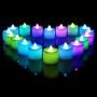 24 Pack Flameless Tealight Candles - 7 Color Changing Battery Operated Led Tea Lights – Electronic Fake Candles – Decorations for Wedding, Party, Christmas, Halloween