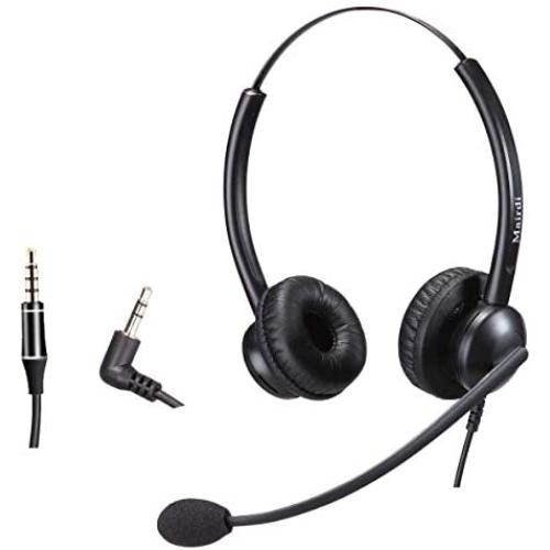 Call Center Headset with 2.5mm & 3.5mm Connector for Deskphone Cell Phone PC Laptop, Office Telephone Headset with Microphone Noise Canceling for Panasonic AT&T Vtech Cordless DECT Phone for Polycom Call Center Headset with 2.5mm & 3.5mm Connector for Deskphone Cell Phone PC Laptop, Office Telephone Headset with Microphone Noise Canceling for Panasonic AT&T Vtech Cordless DECT Phone for Polycom