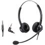 Call Center Headset with 2.5mm & 3.5mm Connector for Deskphone Cell Phone PC Laptop, Office Telephone Headset with Microphone Noise Canceling for Panasonic AT&T Vtech Cordless DECT Phone for Polycom Call Center Headset with 2.5mm & 3.5mm Connector for Deskphone Cell Phone PC Laptop, Office Telephone Headset with Microphone Noise Canceling for Panasonic AT&T Vtech Cordless DECT Phone for Polycom