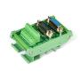Electronics-Salon DB15 D-SUB DIN Rail Mount Interface Module, DSUB Male/Female, Breakout Board.