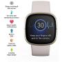 Fitbit Sense Advanced Smartwatch with Tools for Heart Health, Stress Management & Skin Temperature Trends, White/Gold, One Size (S & L Bands Included)