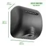 Excel Dryer XLERATOReco XL-GR-ECO 1.1N High Speed Commercial Hand Dryer, Graphite Textured Cover, Automatic Sensor, Surface Mount, Noise Reduction Nozzle, LEED Credit, No Heat 4.5 Amps 110/120V (2 PK)