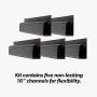 J Channel Desk Cable Organizer by SimpleCord – 5 Black Raceway Channels - Cord Cover Management Kit for Desks, Offices, and Kitchens