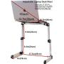 Ergonomic Portable Laptop Stand Table Desk Foldable Lap Tray for Bed Sofa Fully Adjustable Height and Angle Laptop Riser with USB Fans for Work from Home or Travel(Silver)