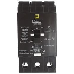 SCHNEIDER ELECTRIC EDB34030 Miniature Circuit Breaker 480Y/277-Volt 30-Amp Electrical Box, Black