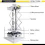 CGOLDENWALL 100CM Electric projector Lift Scissors Ceiling Mount Projector Hanger Remote Control For Cinema Church Hall School Double motors Max load 20kg