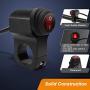 Motorcycle Handlebar Switch ATV Handlebar Light Switch 12V CNC Aluminium Alloy Push Botton Waterproof Switches for Motorcycle Light Bike Light Spotlight- Fits 7/8'' Handlebars (22mm)