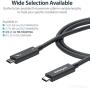 StarTech.com Active 40Gbps Thunderbolt 3 Cable - 3.3ft/1m - Black - 5k 60Hz/4k 60Hz - Certified TB3 Charger Cord w/ 100W Power Delivery (TBLT3MM1MA)