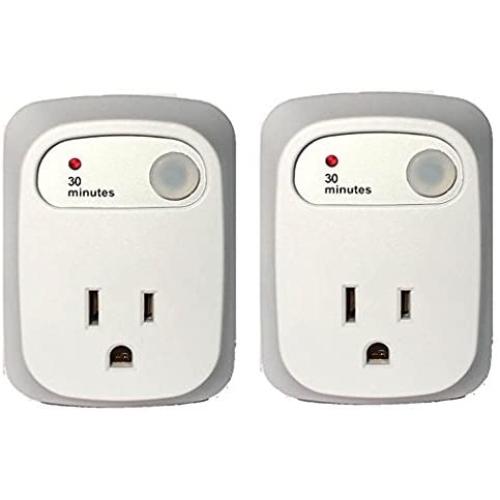 Simple Touch 2 Pack C30004- Single Setting Original Auto Shut-Off Safety Outlet, 30 Minute Setting for Curling and Flat Iron Hair Straightener