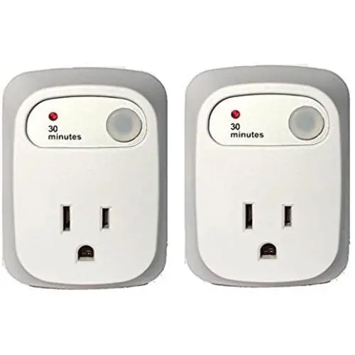 Simple Touch 2 Pack C30004- Single Setting Original Auto Shut-Off Safety Outlet, 30 Minute Setting for Curling and Flat Iron Hair Straightener