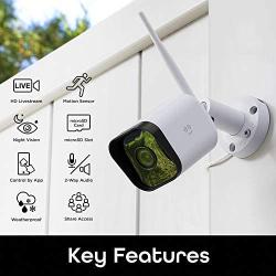 Geeni Hawk 3 HD 1080p Outdoor Security Camera, IP66 Weatherproof WiFi Surveillance with Night Vision and Motion Detection, Compatible with Alexa and Google Assistant, No Hub Required