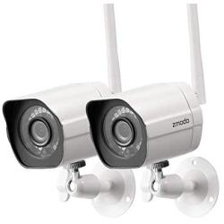 Zmodo 1080p Full HD Outdoor Wireless Security Camera System, 2 Pack Smart Home Indoor Outdoor WiFi IP Cameras with Night Vision, Compatible with Alexa