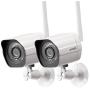Zmodo 1080p Full HD Outdoor Wireless Security Camera System, 2 Pack Smart Home Indoor Outdoor WiFi IP Cameras with Night Vision, Compatible with Alexa