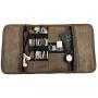Leather Waxed Canvas Multi Purpose Travel Organizer Roll for Cables / Passport / Wallet / Valuables Handmade by Hide & Drink :: Fatigue