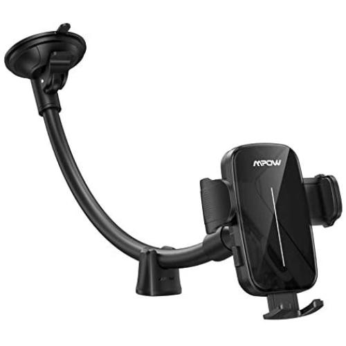Mpow Car Phone Holder, Upgraded Windshield Long Gooseneck Phone Holder for Car Windshield, Car Phone Mount Compatible with iPhone SE 11 Pro Max XS XR, Galaxy Note 20 S20 S10 and More