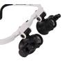 Head Mount 2 LED Lights Magnifying Glass,Hands Free Bracket Magnifier 8X 15X 23X, Dual-Lens Eye Loupe Magnifier for Electronics Jeweler Watch Repair