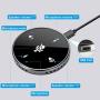 USB Conference Microphone with Speaker,Omnidirectional Speakerphone Computer Mic with 360º Voice Pickup, Touch-Sensor Buttons to Mute/Volume for Streaming, VoIP Call,Skype, Webinar, Interview-Black
