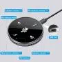USB Conference Microphone with Speaker,Omnidirectional Speakerphone Computer Mic with 360º Voice Pickup, Touch-Sensor Buttons to Mute/Volume for Streaming, VoIP Call,Skype, Webinar, Interview-Black