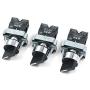 Antrader 3pcs ZB2-BE101 SPST 1NO 2 Pin 2 Position 22mm Latching Round Top Rotary Selector Switch AC 600V 10A