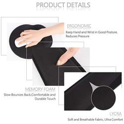 HAOCOO Ergonomic Keyboard Wrist Rest Pad and Mouse Pad Wrist Support Set with Non-Slip Backing Memory Form-Filled, Easy-Typing and Pain Relief for Gaming Office Computer Laptop(Black)