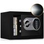 SamYerSafe Safe Box with Sensor Light,Security Safe with Electronic Digital Keypad Money Safe Steel Construction Hidden with Lock，Wall or Cabinet Anchoring Design for Office Home Hotel (Black)