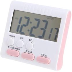 ACHICOO Magnetic Large LCD Digital Kitchen Timer with Loud Alarm Count Up& Down Clock to 24 Hours White + Rose red Electronic Phone Computer Products for Travel/Work