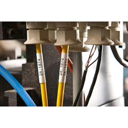 Brady Authentic (M21-187-C-342) PermaSleeve Heat Shrink Tubing for Control Panels, Electrical Panels and Wire Harness Labeling, Black on White material - Designed for BMP21-PLUS and BMP21-LAB Label Printers, .335'' Width, 7 Length