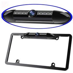 License Plate Frame Backup Camera Night Vision Car Rear View Camera with 8 Bright LEDs 170° Viewing Angle Waterproof Backup Camera Vehicle Universal Revers
