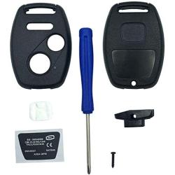Key Fob Shell Case Fit for 3 Buttons Honda Accord Crosstour Civic Odyssey CR-V CR-Z Keyless Entry Remote Car Key Housing Replacement with Free Screwdriver (Casing Only Without Blade) (1pcs)