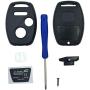 Key Fob Shell Case Fit for 3 Buttons Honda Accord Crosstour Civic Odyssey CR-V CR-Z Keyless Entry Remote Car Key Housing Replacement with Free Screwdriver (Casing Only Without Blade) (1pcs)
