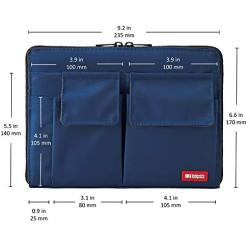 LIHIT LAB Bag Laptop Sleeve with Storage Pockets (Bag-in-Bag), 7.1 x 9.8 Inches, Orange (A7553-4)