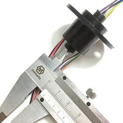 Taidacent Hollow Slip Ring Rotary Electrical Contact 2/4/6/12 Road Collector Ring Conductive Electric Motor Slip Ring Rotating Connector (12 Wire 2A Inner Hole 5mm Outer Diameter 22mm)