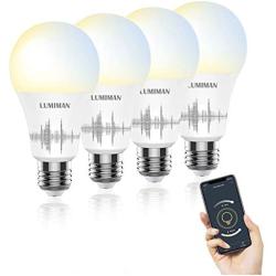 Smart Light Bulb Works with Alexa Google Home & Siri, LUMIMAN WiFi Tunable Dimmable 800 Lumen Warm White to Daylight White A19 E26 LED Lights Bulbs, 7W (60W Equivalent), No Hub Required 4 Pack
