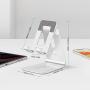 OMOTON C3 Cell Phone Stand for Desk, Larger and Exceptionally Stable, Adjustable Phone Cradle Holder with Bigger Body & Longer Arm, Compatible with iPhone, Tablets (7-10'') and More, Silver