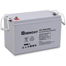 Renogy Deep Cycle AGM Battery 12 Volt 100Ah for RV, Solar Marine and Off-grid Applications, Gray