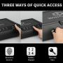 Biometric Gun Safe, Quick Access Gun Safes for Pistols with Fingerprint & Electronic Keypad Lock, Firearm Safe Box with Auto Open Lid Pneumatic Rod, Two Guns Capacity