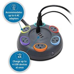 Kensington Smartsockets Surge Protector with 16 Cord and 4 USB Charging Ports (K64494NA) Black