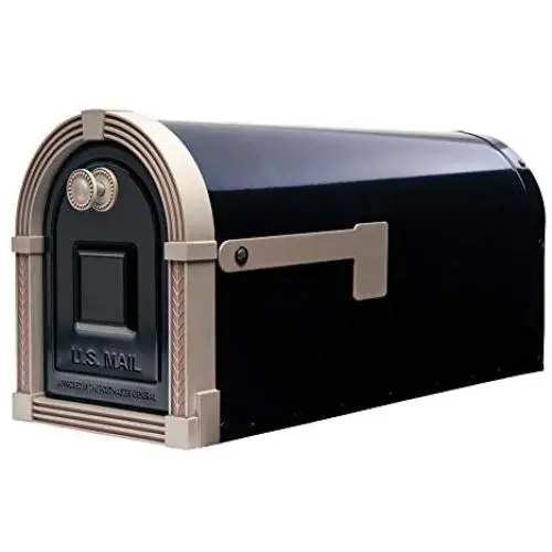 Gibraltar Mailboxes BM16BSN1 Brunswick Rural Mailbox, Large, Black and Satin Nickel