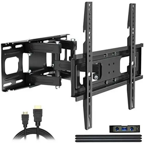 Full Motion TV Wall Mount with Height Setting, JUSTSTONE TV Bracket Fits Most 27-65 Inch LED Flat&Curved TVs,Articulating Swivel Tilt Dual Arms Extension Max VESA 400x400mm and Holds up to 121 LBS Full Motion TV Wall Mount with Height Setting, JUSTSTONE TV Bracket Fits Most 27-65 Inch LED Flat&Curved TVs,Articulating Swivel Tilt Dual Arms Extension Max VESA 400x400mm and Holds up to 121 LBS