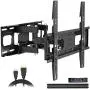 Full Motion TV Wall Mount with Height Setting, JUSTSTONE TV Bracket Fits Most 27-65 Inch LED Flat&Curved TVs,Articulating Swivel Tilt Dual Arms Extension Max VESA 400x400mm and Holds up to 121 LBS Full Motion TV Wall Mount with Height Setting, JUSTSTONE TV Bracket Fits Most 27-65 Inch LED Flat&Curved TVs,Articulating Swivel Tilt Dual Arms Extension Max VESA 400x400mm and Holds up to 121 LBS