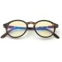 J+S Vision Blue Light Shield Computer Reading/Gaming Glasses - 0.0 Magnification - Anti Blue Light 100% UV Protection - High Definition Lens, Round Glossy Tortoise Frame