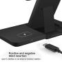 Wireless Charger, 15W Foldable Fast Qi 3 in 1 Wireless Charging Station Compatible with iPhone 11/12/XR/XS/X, iWatch SE/6/5/4/3, Airpods pro/2, FDGAO Wireless Charging Stand for Galaxy S20/S10